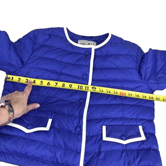 Marido Firenze | US 6 | Designer Goose Down Leather Trim Puffer Coat Jacket $590 - Picture 6 of 12